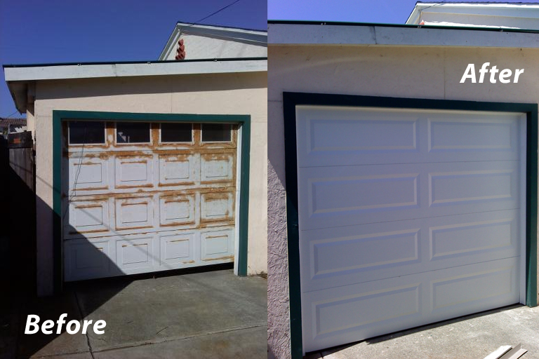 garage door before after